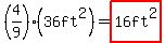 %284%2F9%29%2A%2836ft%5E2%29=highlight%2816ft%5E2%29