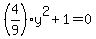 %284%2F9%29y%5E2+%2B+1+=+0