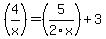 %284%2Fx%29=%285%2F2x%29%2B3