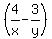 %284%2Fx+-+3%2Fy%29