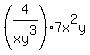 %284%2Fxy%5E3%297x%5E2y%29