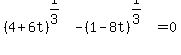 %284+%2B+6t%29%5E%281%2F3%29+-+%281+-+8t%29%5E%281%2F3%29+=+0
