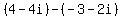 %284-4i%29-%28-3-2i%29