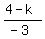 %284-k%29%2F%28-3%29