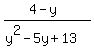 %284-y%29%2F%28y%5E2-5y%2B13%29