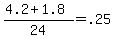 %284.2+%2B+1.8%29+%2F+24+=+.25
