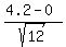%284.2-0%29%2Fsqrt%2812%29