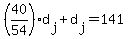%2840%2F54%29%2Ad%5Bj%5D+%2B+d%5Bj%5D+=+141
