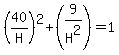 %2840%2FH%29%5E2%2B%289%2FH%5E2%29=1