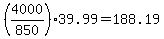 %284000%2F850%2939.99=188.19