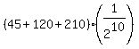 %2845%2B120%2B210%29%2A%281%2F2%5E10%29