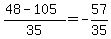 %2848-105%29%2F35=-57%2F35