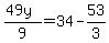 %2849+y%29%2F9++=+34-+53%2F3