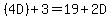 %284D%29%2B3=19%2B2D