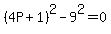%284P%2B1%29%5E2-9%5E2=0
