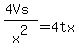 %284Vs%29%2Fx%5E2=4tx