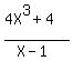 %284X%5E3%2B4%29%2F%28X-1%29