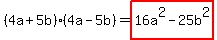 %284a%2B5b%29%284a-5b%29=highlight%2816a%5E2-25b%5E2%29