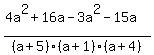 %284a%5E2%2B16a-3a%5E2-15a%29%2F%28a%2B5%29%28a%2B1%29%28a%2B4%29
