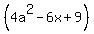 %284a%5E2+-+6x+%2B+9%29