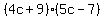 %284c%2B9%29%285c-7%29