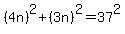 %284n%29%5E2%2B%283n%29%5E2=37%5E2