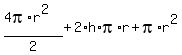 %284pi%2Ar%5E2%29%2F2%2B2%2Ah%2Api%2Ar%2Bpi%2Ar%5E2