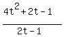 %284t%5E2%2B2t-1%29%2F%282t-1%29