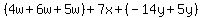 %284w%2B6w%2B5w%29%2B7x%2B%28-14y%2B5y%29