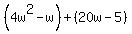 %284w%5E2-w%29%2B%2820w-5%29