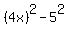 %284x%29%5E2+-+5%5E2