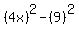 %284x%29%5E2-%289%29%5E2