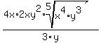 %284x%2A2xy%5E2%2Aroot%285%2C+x%5E4%2Ay%5E3%29%29%2F3y