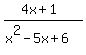 %284x%2B1%29%2F%28x%5E2-5x%2B6%29