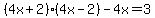 %284x%2B2%29%284x-2%29-4x=3