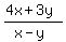 %284x%2B3y%29%2F%28x-y+%29