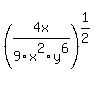 %284x%2F9x%5E2y%5E6%29%5E%281%2F2%29