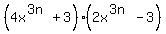 %284x%5E%283n%29%2B3%29%282x%5E%283n%29-3%29