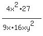 %284x%5E2%2A27%29%2F%289x%2A16xy%5E2%29