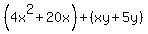 %284x%5E2%2B20x%29%2B%28xy%2B5y%29