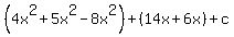 %284x%5E2%2B5x%5E2-8x%5E2%29%2B%2814x%2B6x%29%2Bc