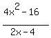 %284x%5E2+-+16%29%2F%282x+-+4%29
