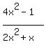 %284x%5E2-1%29%2F%282x%5E2%2Bx%29
