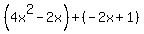%284x%5E2-2x%29%2B%28-2x%2B1%29