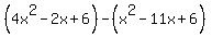 %284x%5E2-2x%2B6%29-%28x%5E2-11x%2B6%29