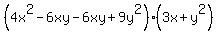 %284x%5E2-6xy-6xy%2B9y%5E2%29%283x%2By%5E2%29