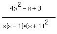 %284x%5E2-x%2B3%29%2F%28x%28x-1%29%28x%2B1%29%5E2%29