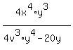 %284x%5E4%2Ay%5E3%29%2F%284v%5E3%2Ay%5E4+-+20y%29