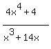 %284x%5E4%2B4%29%2F%28x%5E3%2B14x%29