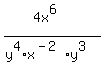%284x%5E6%29%2F%28y%5E4%2Ax%5E%28-2%29%2Ay%5E3%29+